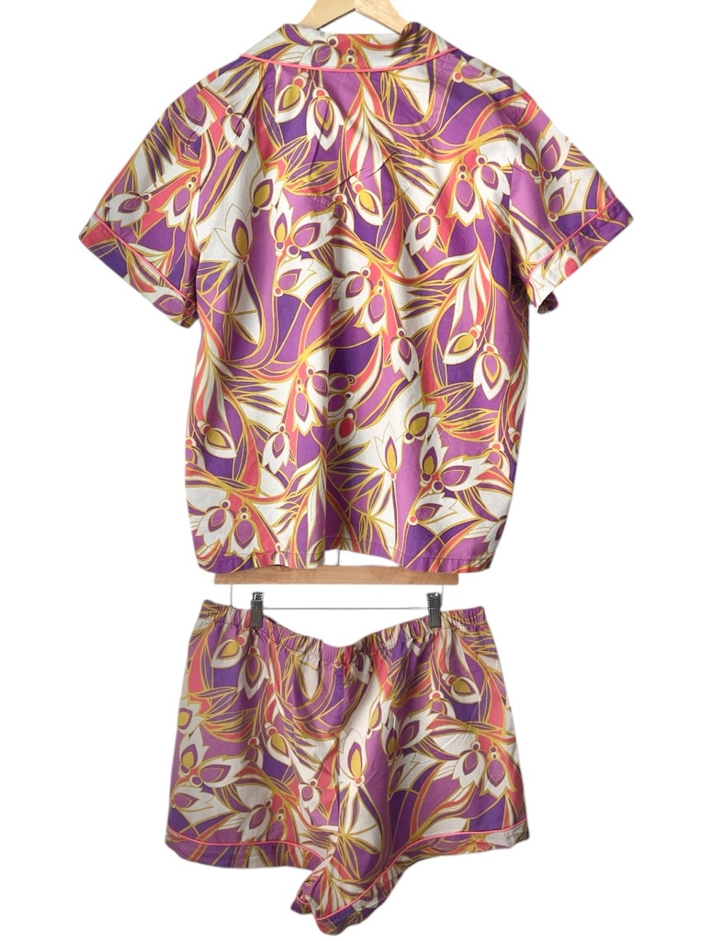 Trina Turk x BedHead 1X Organic Cotton Pajama Set Pink Purple Shorts PJ Set - Picture 3 of 5